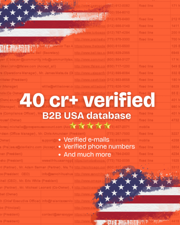 40cr+ verified USA B2B Database