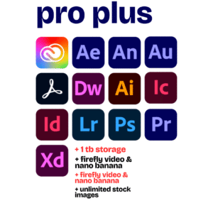 Adobe creative cloud pro plus- 1 year